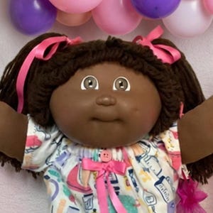 Tête de poupée Cabbage Patch Kid vintage, fille afro-américaine, Hong Kong, OK Factory, cheveux bruns, moule n° 3, 1985, cadeau pour fille, sœur, épouse, petite fille