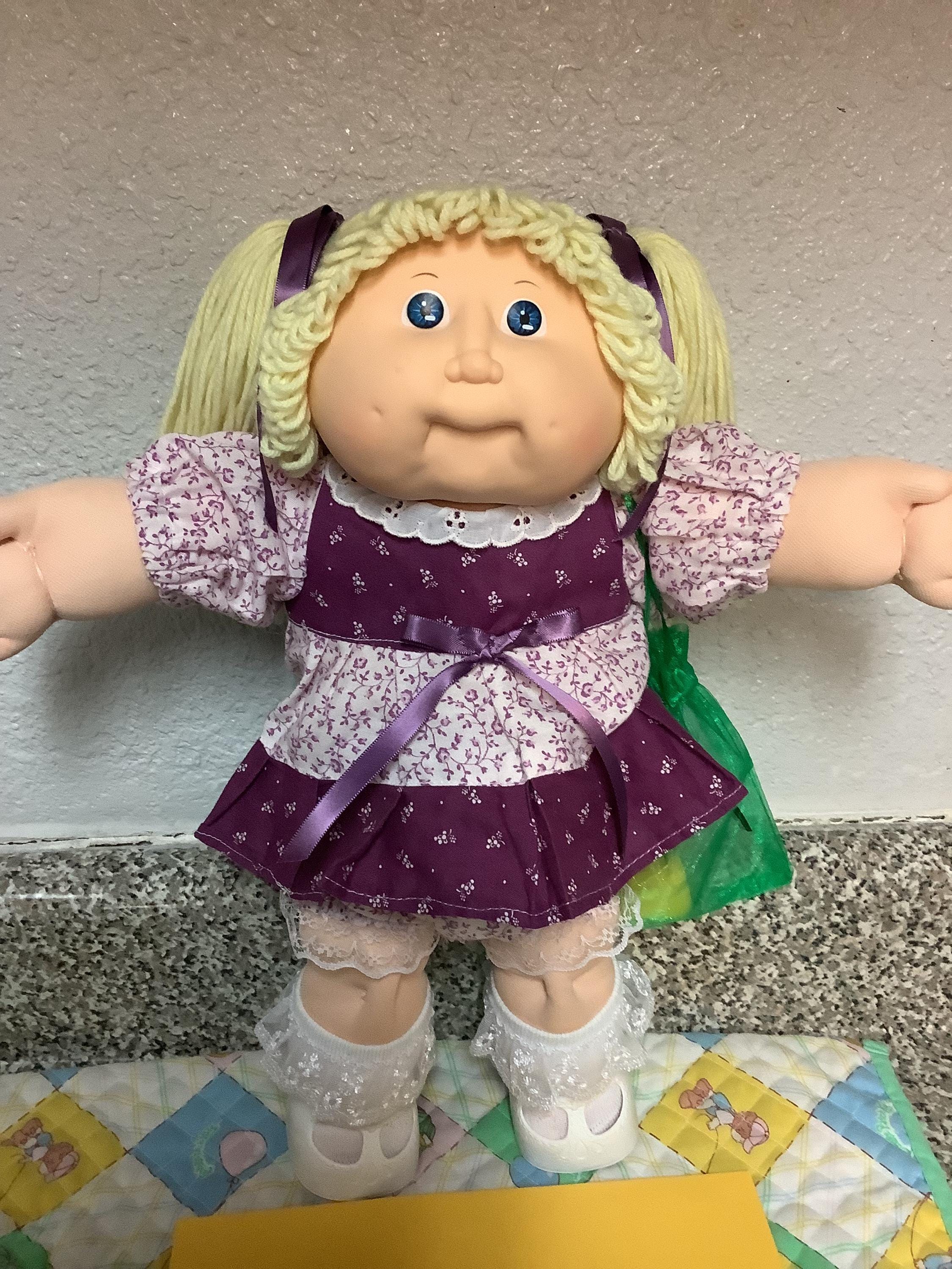 RARE Vintage Cabbage Patch Kid Girl HTF Lemon Hair Blue Eyes Head