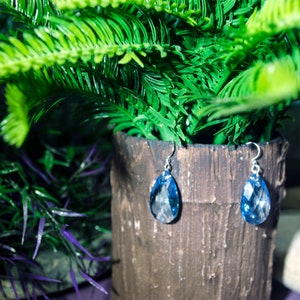 Swarovski Crystal Aqua French Wire Tear Drop Earrings