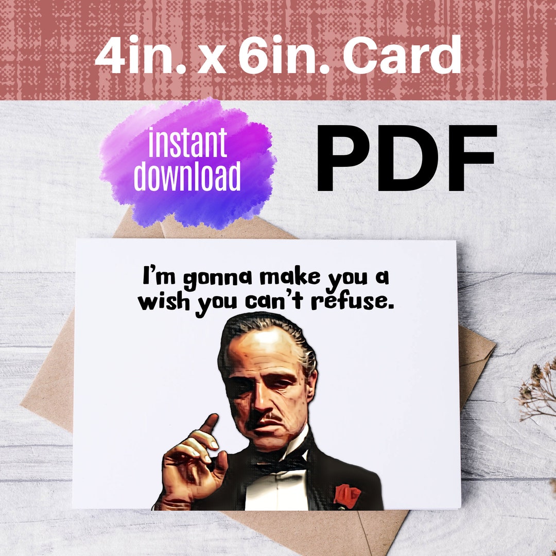 Funny Don Movie Quote Birthday Card Movie Nerds Movie Etsy