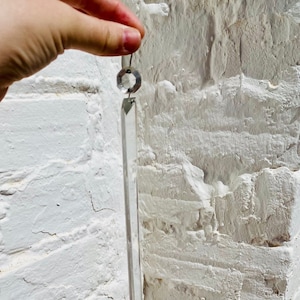 10 Antique Glass Prisms, Long Clear 10.75 inches long, Chandelier Crystals, Beads, Stringers, Triangular