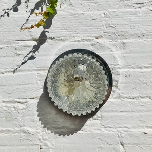 8.5&quot; diameter Antique Mid Century BUBBLE GLASS Flush Mount Ceiling Light Sconce, Chrome, Silver