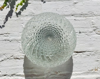 11.5" Antique Mid Century BUBBLE GLASS Chrome Flush Mount Ceiling Light Sconce