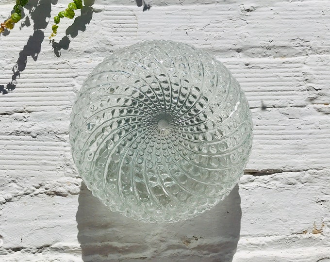 11.5" Antique Mid Century BUBBLE GLASS Chrome Flush Mount Ceiling Light Sconce