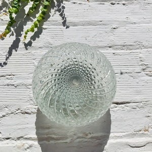 Applique da soffitto a filo in vetro a bolle antico di metà secolo da 11,5 pollici, cromato