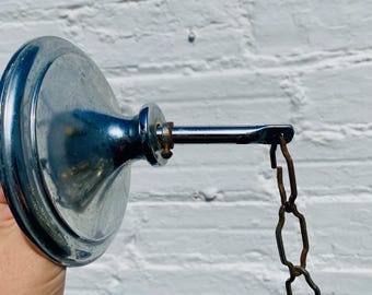 Silver Tone Vintage Brass Aluminum Metal Ceiling Canopy Lamp Chandelier Part