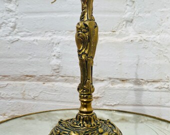 Cadre de lampe de table en bronze antique, partie inférieure du corps à restaurer, bricolage facile, français, accent, boudoir