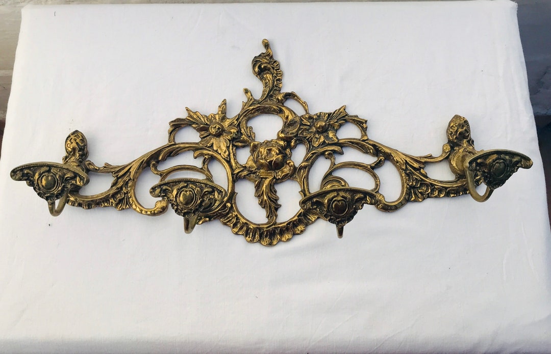 Antique Sand Cast Bronze COAT RACK HANGER French Spanish Etsy