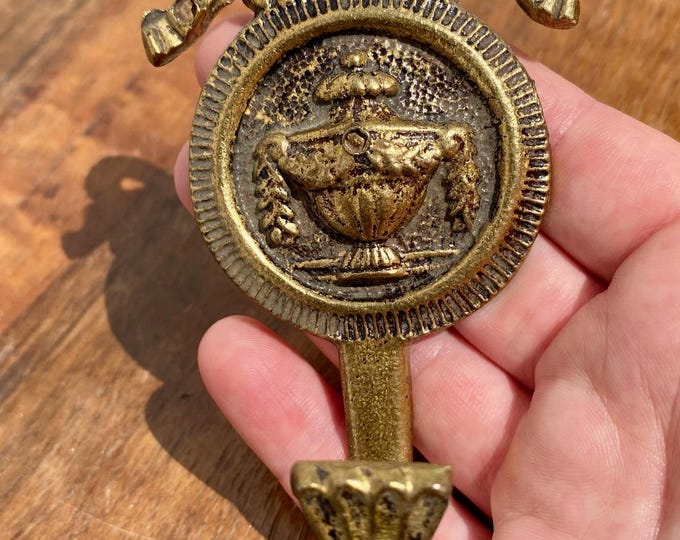 Antique Bronze Brass Wall Hook: Vintage Home Decor, 4" L