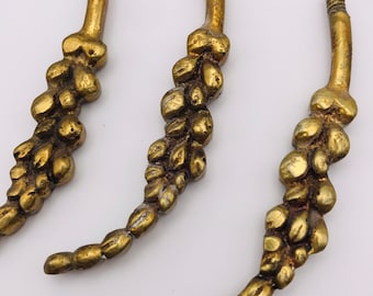 Antique Bronze Chandelier Ornaments: Grape & Wheat Motif, Crystal Garland Parts (Set of 3)