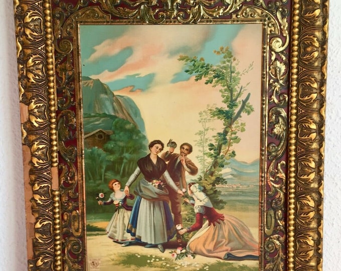 Francisco Goya "Las Floristas" Print on Metal with Ornate Frame (19.5")