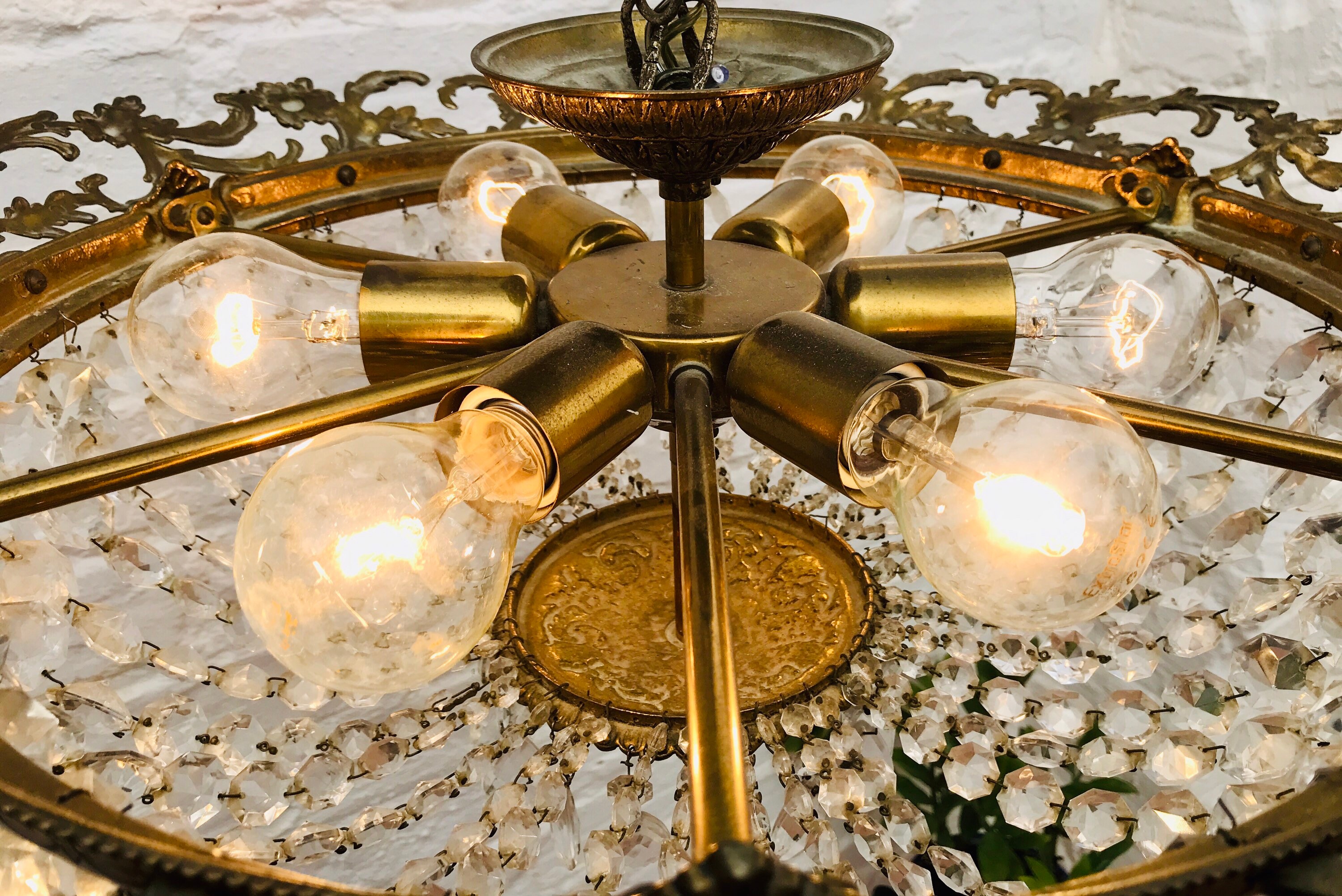 Antique bowl sale chandelier