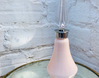 Rare Antique PINK Glass PERFUME Bottle Jar Large Art Deco Stopper French European