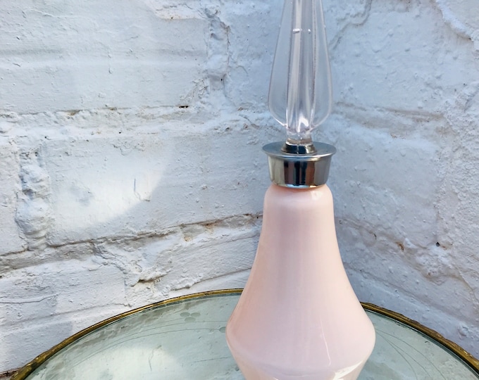 Rare Antique PINK Glass PERFUME Bottle Jar Large Art Deco Stopper French European