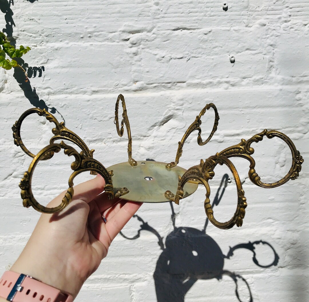 6 Antique BRONZE Chandelier BRANCHES for Stringing Crystal Etsy