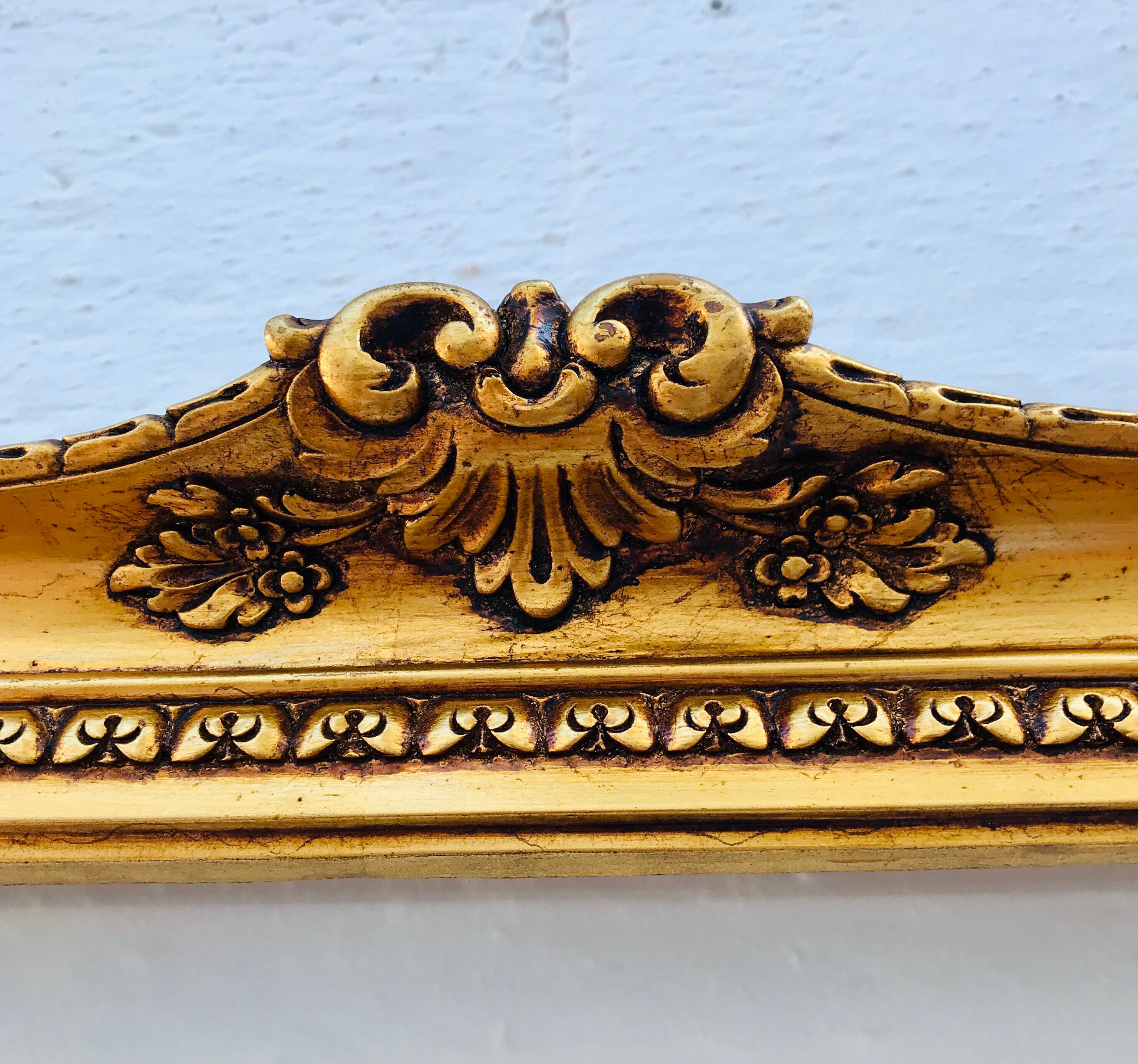 Large 25 Antique Giltwood FRAME Italian Gold Wood Wooden Vertical