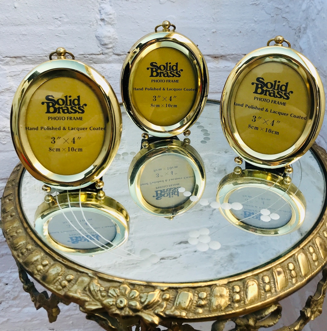 Vintage Brass Picture Frames Lot - Etsy Vintage Brass Frames A Lot Of 7 Solid Brass Various Sizes EUC main image 1