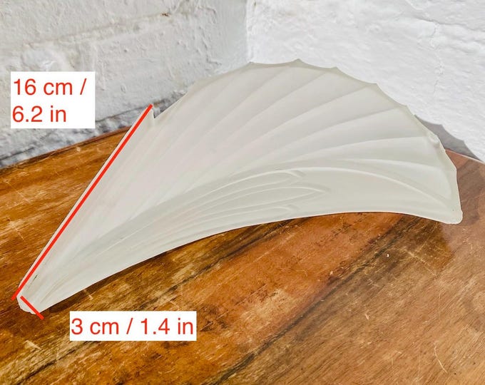 Antique Slip Shade Replacement, Frosted Glass Palm Frond, Art Deco Lighting Parts
