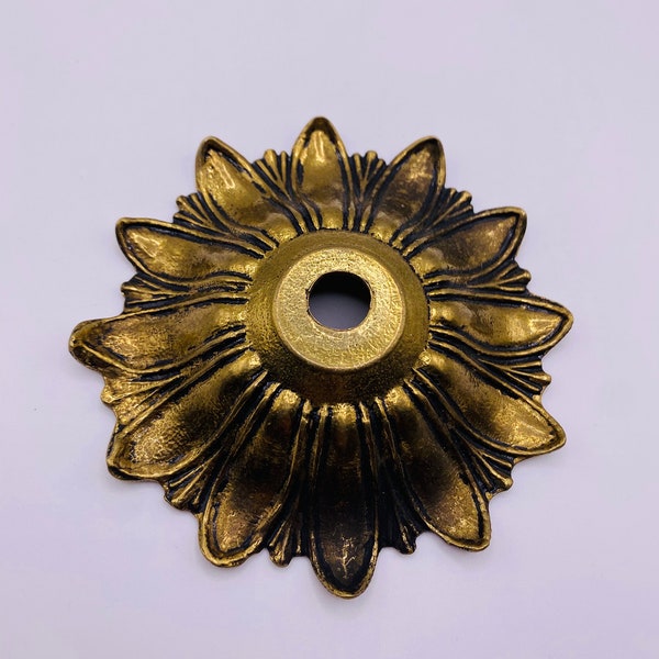 3" Diameter Antique Bronze Bobeche Dish or Canopy for Chandelier Ceiling Light Fixture, Parts, Repair, Restore