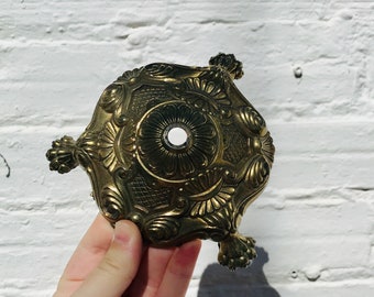 5.5" Antique Cast Bronze Claw Foot Feet Table Lamp Light Base