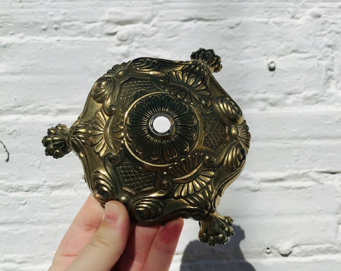 5.5" Antique Cast Bronze Claw Foot Feet Table Lamp Light Base