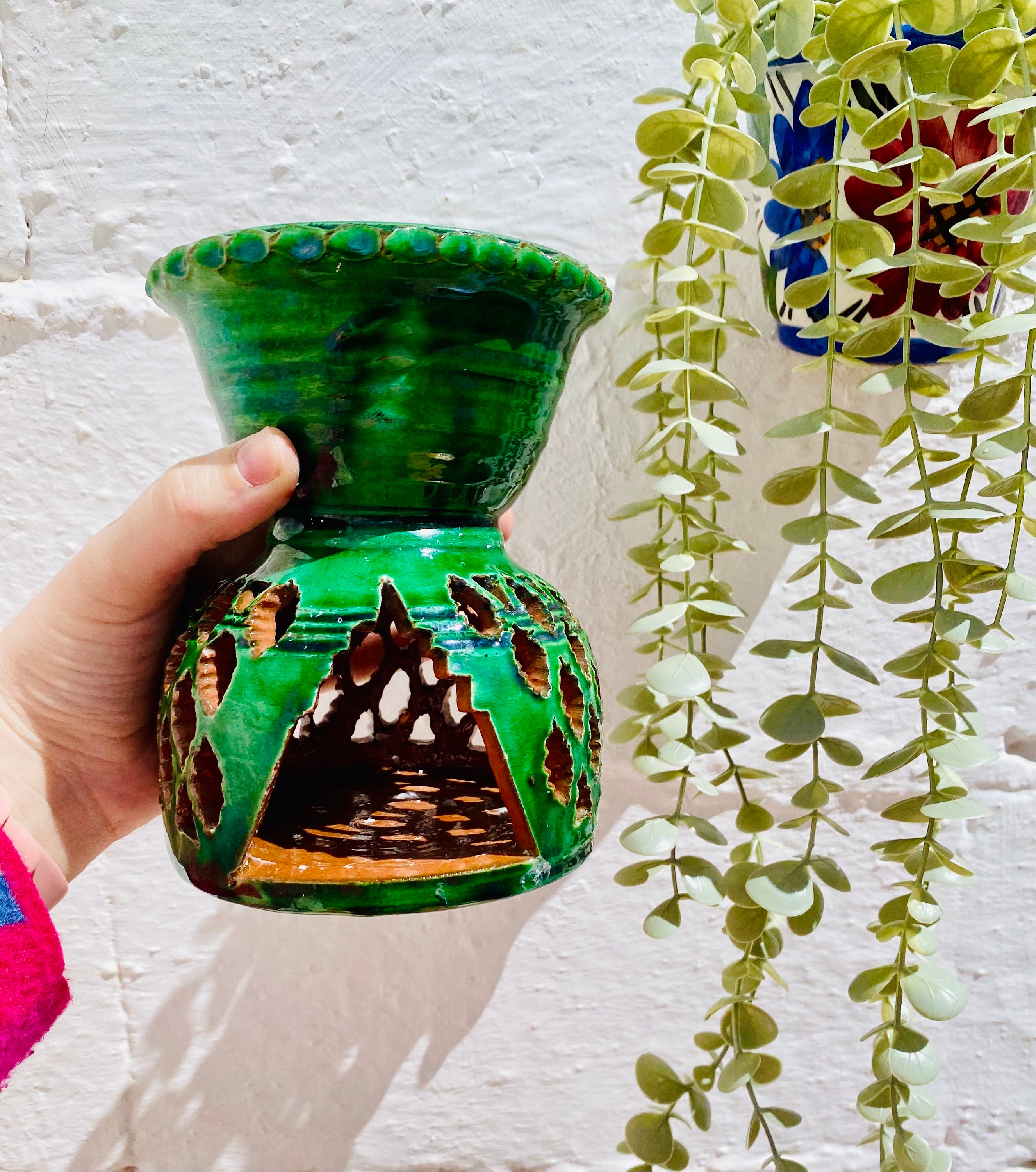 マジョルカ焼 イタリアで購入したアンティークの花瓶