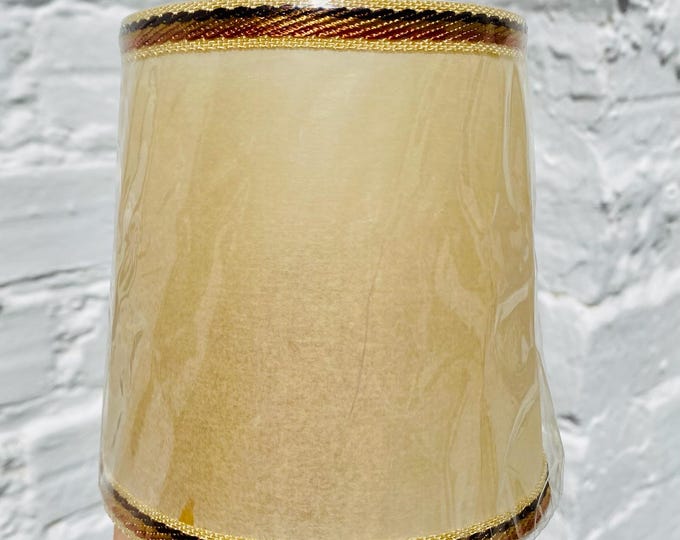Small Rawhide Chandelier Lamp Shade Mini Vintage Clip On Spanish Rustic Western