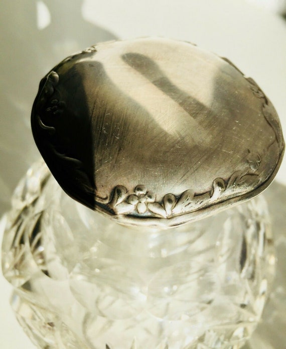 3 Antique Crystal Alpaca Silver Vanity Dresser Se… - image 5