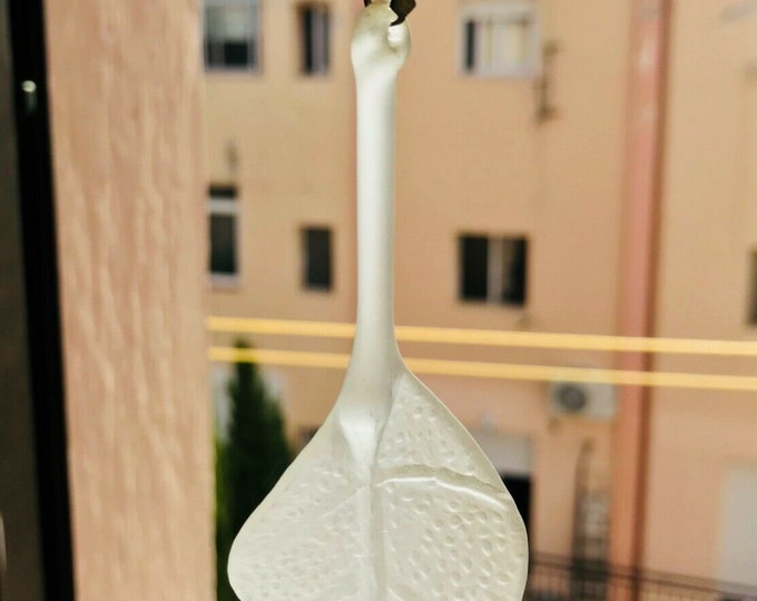 3 rare leaves leaf motif antique frosted glass chandelier prisms beads 3.5"