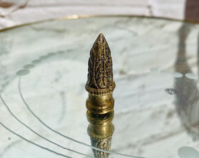 1.5" Antique Bronze Brass Finial Chandelier Light Fixture, Tip, Topper, Acorn