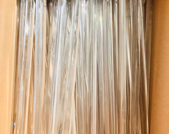 20 Antique Glass Prisms, Long Clear 10.5", Chandelier Crystals, Beads, Stringers