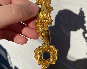 24 Antique 4.5" Gilt Ormolu Bronze Rococo Drawer Pulls Handles Escutcheon Brass