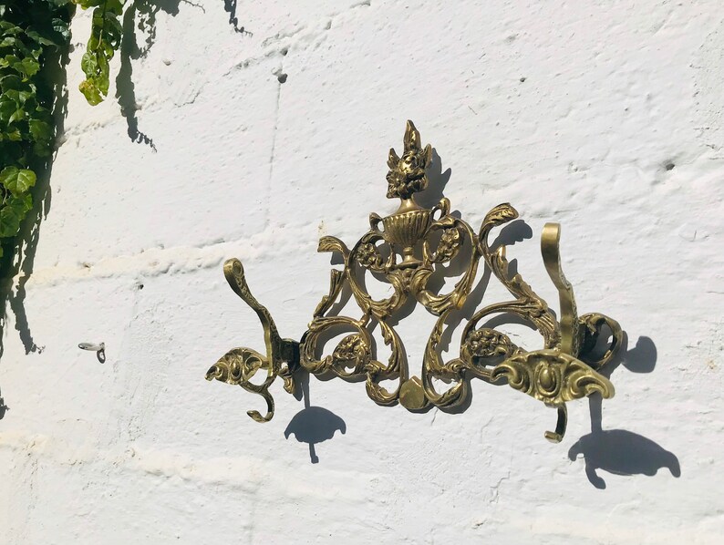 Antique Sand Cast Bronze COAT RACK HANGER French Spanish Etsy