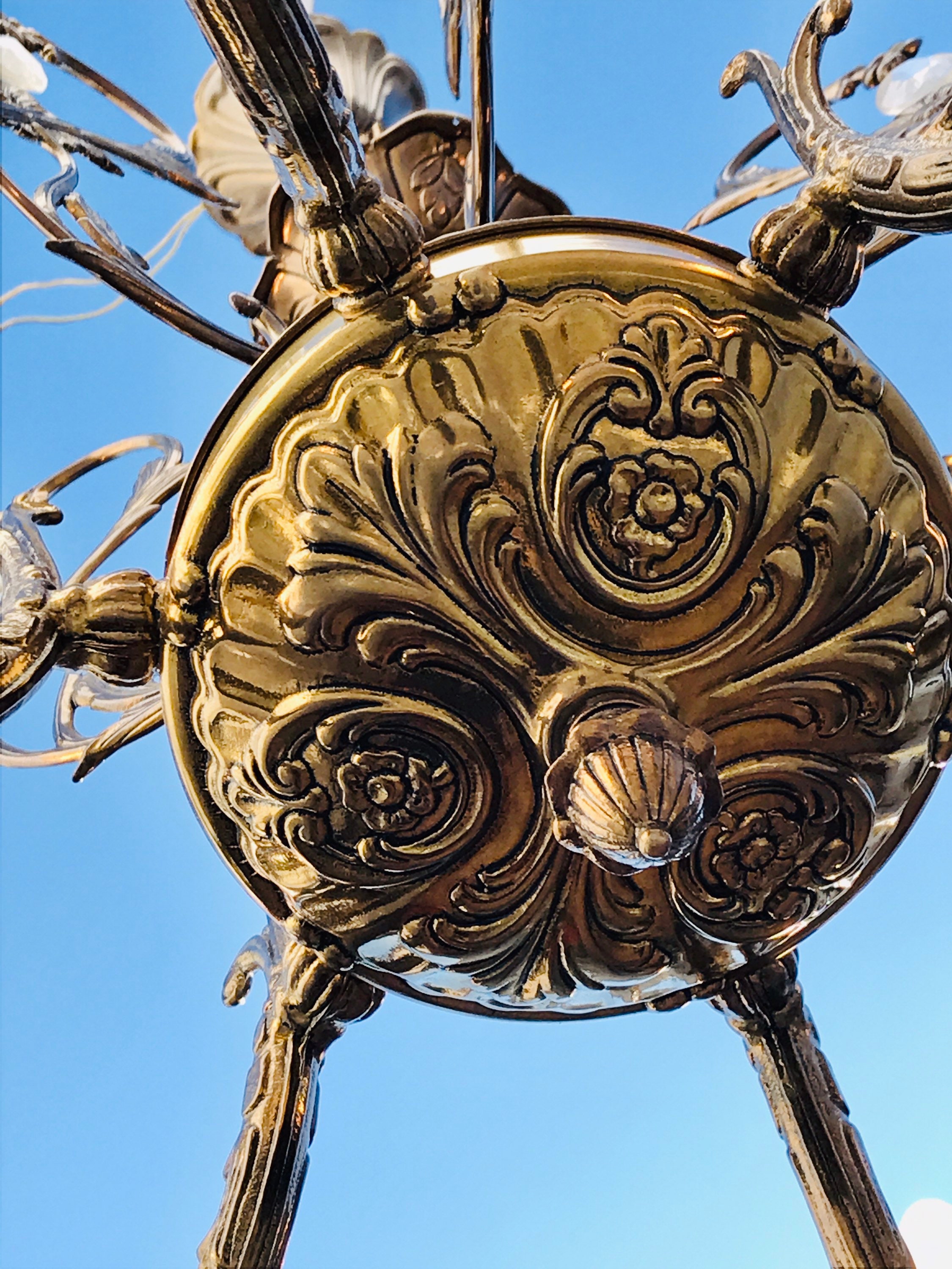 なんでも鑑定団よりも驚き！ Candle Bronze Crystal Vintage Chandelier Lights 6 Arms 6 9号～