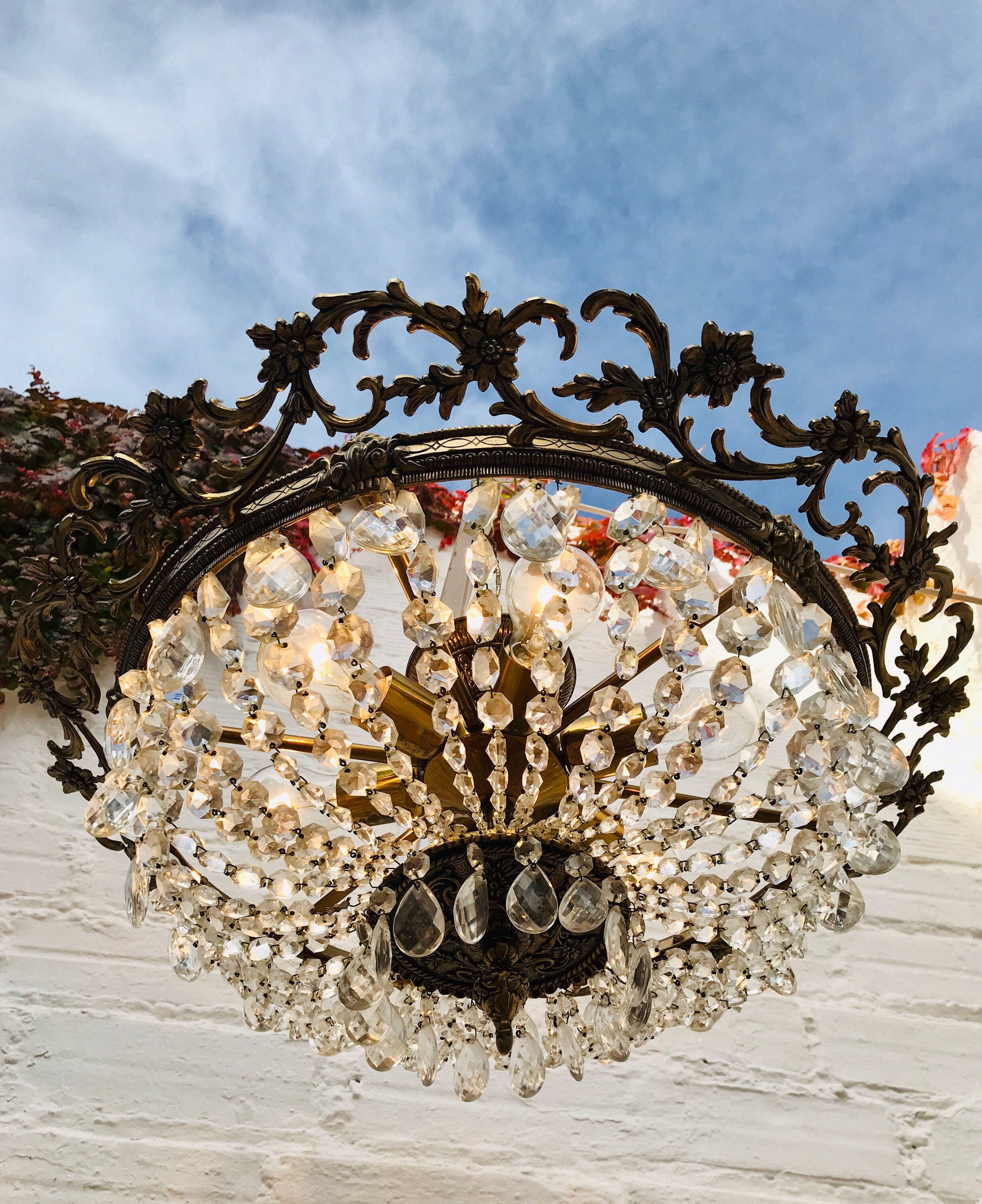 Antique bowl chandelier deals