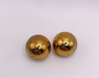 PAIR SET Antique Brass Finials, ROUND, for Chandelier Light Fixture Lamp Tip