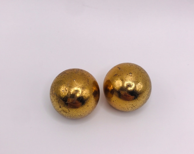PAIR SET Antique Brass Finials, ROUND, for Chandelier Light Fixture Lamp Tip