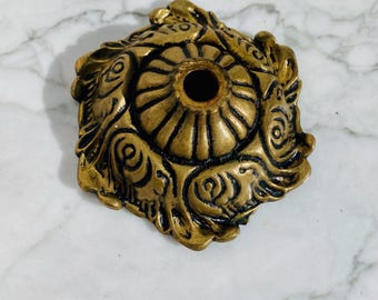 Antique Bronze Chandelier Bobeche: 4" Fixture Canopy, Restoration Part
