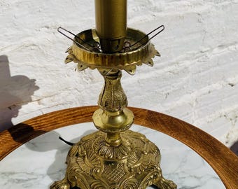 Antique Bronze Table Lamp Base: French Boudoir Accent (6.5")