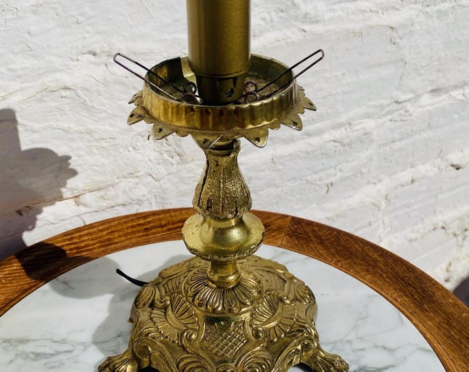 Antique Bronze Table Lamp Base: French Boudoir Accent (6.5")