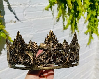 Antique Brass Chandelier Crown: 7" DIY Sun Catcher Frame