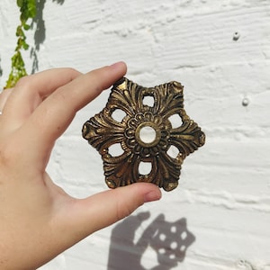 3.25&quot; STAR SHAPED Antique Bronze Bobeche Chandelier Dish Lighting Parts Canopy