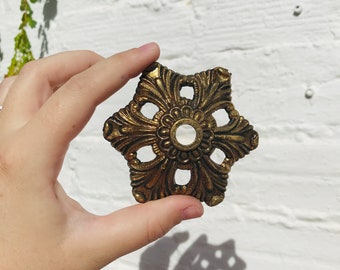 3.25" STAR SHAPED Antique Bronze Bobeche Chandelier Dish Lighting Parts Canopy
