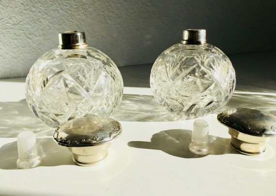 3 Antique Crystal Alpaca Silver Vanity Dresser Se… - image 7