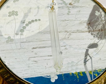 39 Antique Chandelier GLASS Beads, Prisms, Stringers, Crystals, Straight, 7.5 inches Long