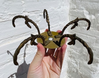 5 Antique BRONZE Chandelier BRANCHES For Stringing Crystal Glass Garlands Beads