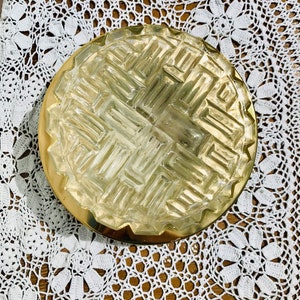Applique da parete antica in ottone con vetro a bolle di metà secolo