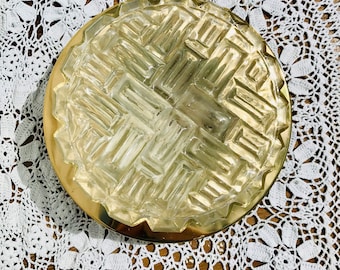 Antique Mid Century Bubble Glass Brass Flush Mount Light Sconce