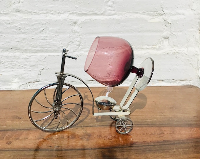 Vintage Antique Spanish Brandy / Cognac Warmer, Bicycle, Tricycle