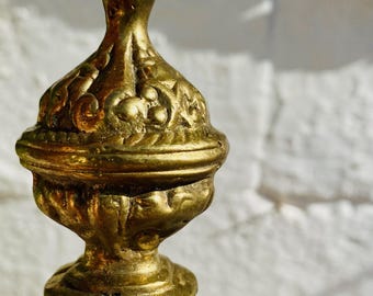 Antique Bronze Chandelier Finial: Ornate Light Fixture Topper